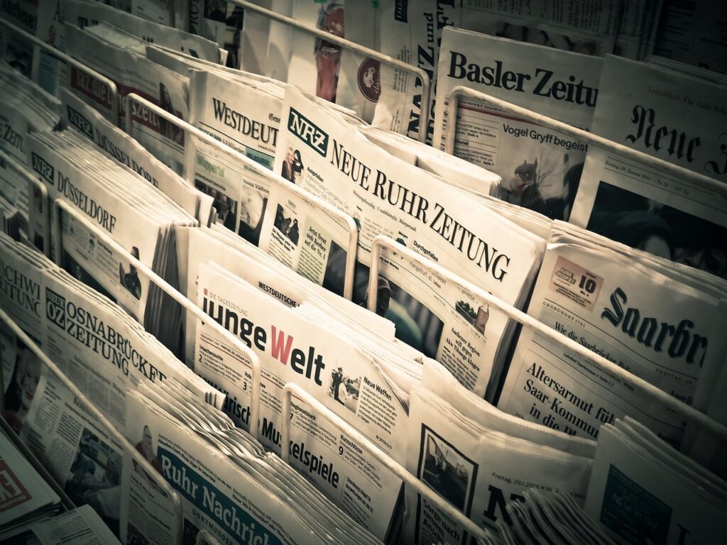 Stack of newspapers